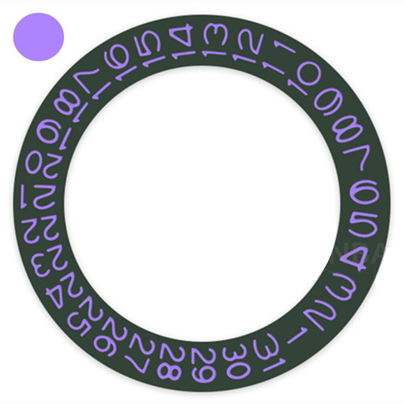 Hunter Green Background Amethyst Purple Font Date Wheel for Miyota NH35 NH36