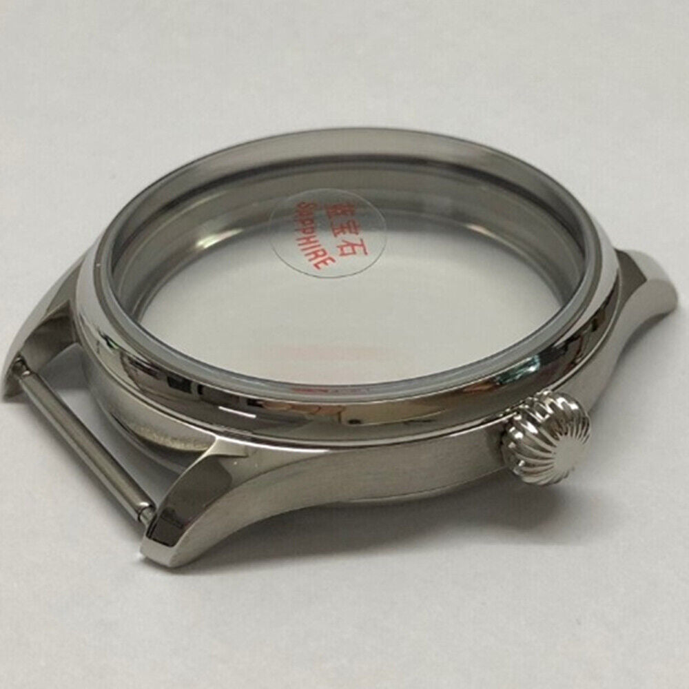 44mm 316L stainless steel watch case with sapphire glass for Seagull ST3600 and ETA6497 movements.