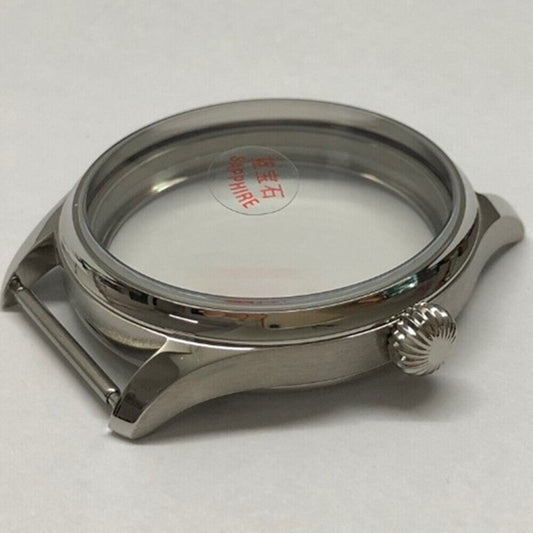 44mm 316L stainless steel watch case with sapphire glass for Seagull ST3600 and ETA6497 movements.
