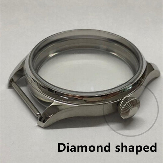 Boîtier de montre 44 mm en verre saphir 316L pour Seagull ST3600/ST3621/<tc>ETA</tc>6497/<tc>ETA</tc>6498