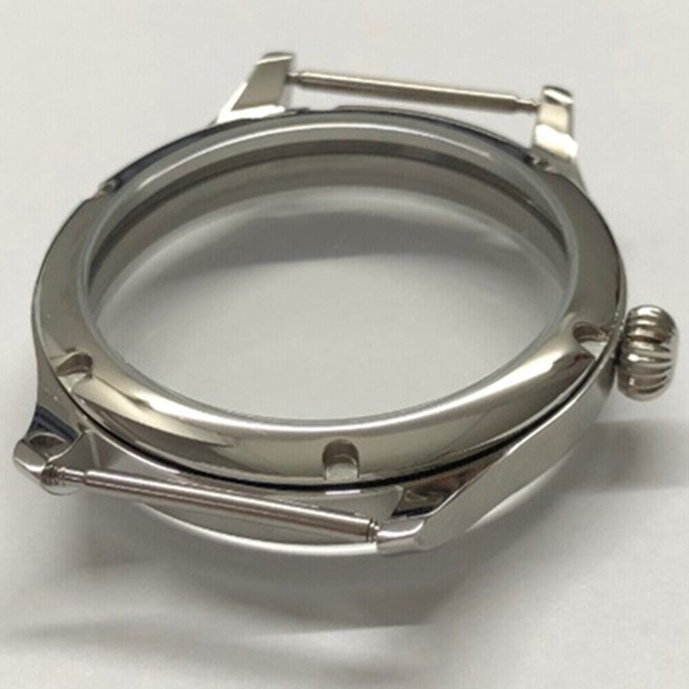 Durable 44mm 316L stainless steel watch case with sapphire glass, compatible with Seagull ST3600 and ETA6497 movements.