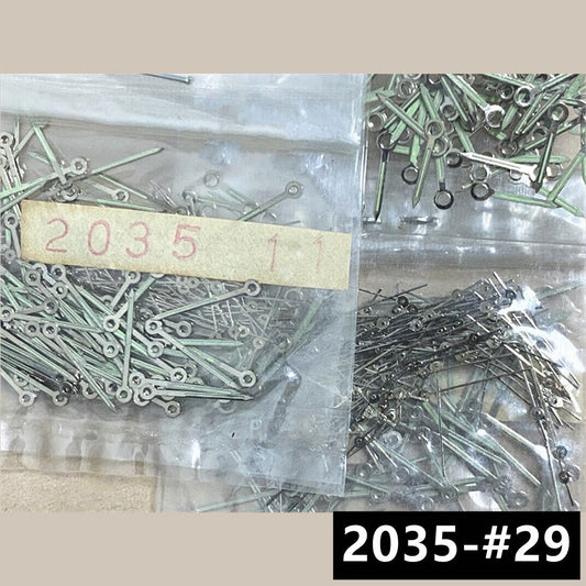 Lot de 100 aiguilles de montre luminescentes vertes argentées de 11 mm pour mouvement à quartz Miyota 2035