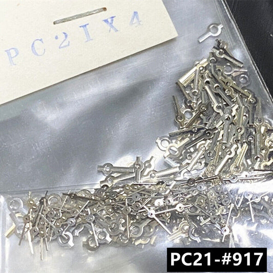 100 Sets 4 mm silberne Uhrzeiger für Hattori Epson PC21 Quarzwerk