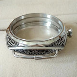 47mm 316L Carved Watch Case Watch Crystals for Seagull ST3600/ST3621/ETA6497/6498
