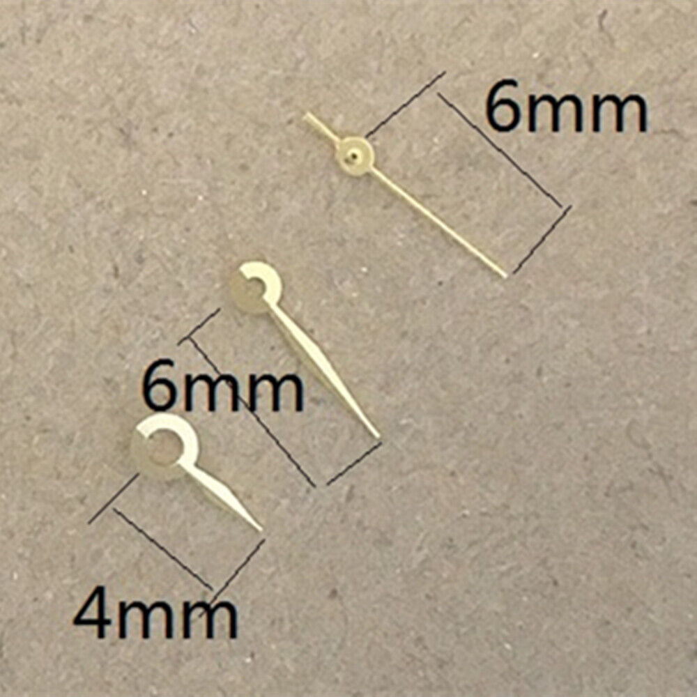 6mm golden watch hands without lume for Epson TMI VJ12 quartz movement