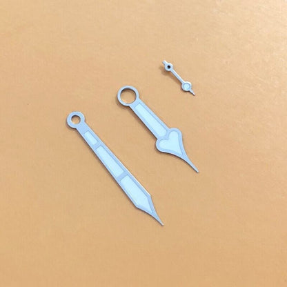Peach-shaped luminous watch hands by Seagull, perfect for ST3600 and ETA6497 repair projects.