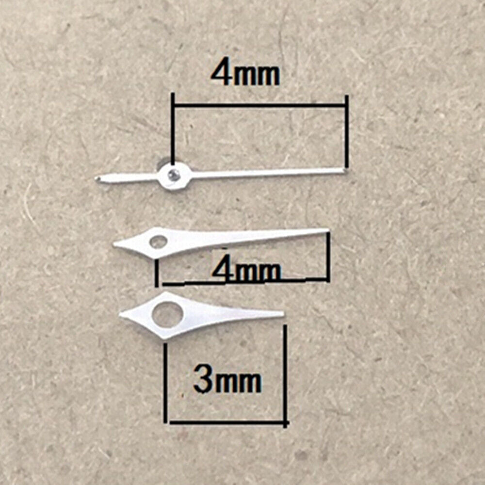 Silver polished 4-6mm watch hands for Hattori Epson VX12 quartz movement, enhancing timepiece accuracy.