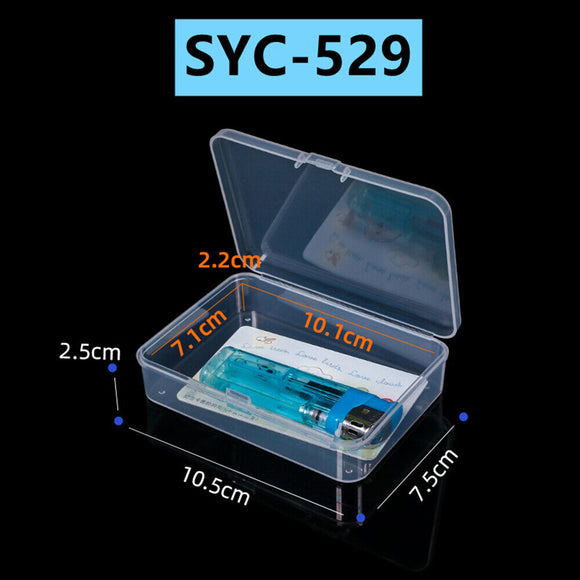 10pcs 2.5x10.5cm No Grids Rectangular Toolbox Box Container Storage Hinged Lid
