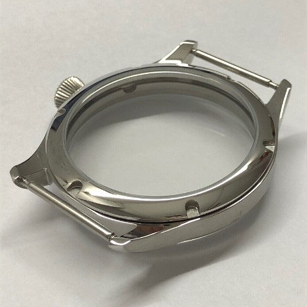 44mm 316L stainless steel watch case with crystal for Seagull ST3600/ST3621 and ETA 6497/6498 movements.