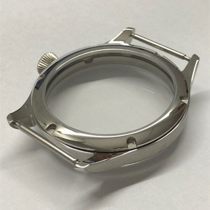 44mm 316L stainless steel watch case with crystal for Seagull ST3600/ST3621 and ETA 6497/6498 movements.