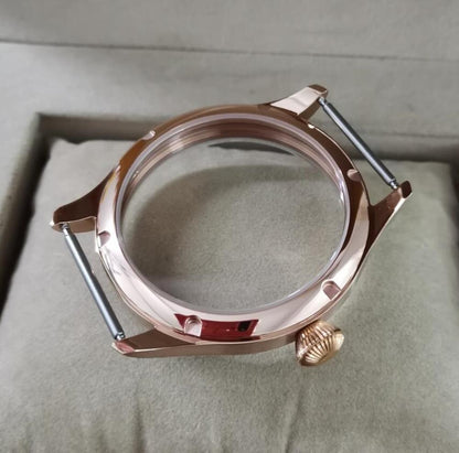 44 mm 316L Uhrengehäuse aus Saphir für Seagull ST3600/ST3621/ETA6497/ETA6498 Uhrwerk
