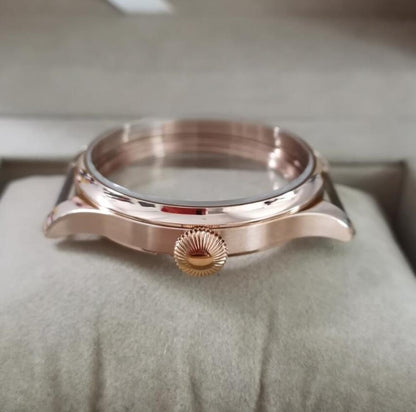 44mm 316L stainless steel watch case with sapphire crystal, compatible with Seagull ST3600/ST3621, ETA6497/6498 movements.