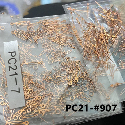 100 Sets 7mm Roségoldene Uhrzeiger für Hattori Epson PC21 Quarzwerk