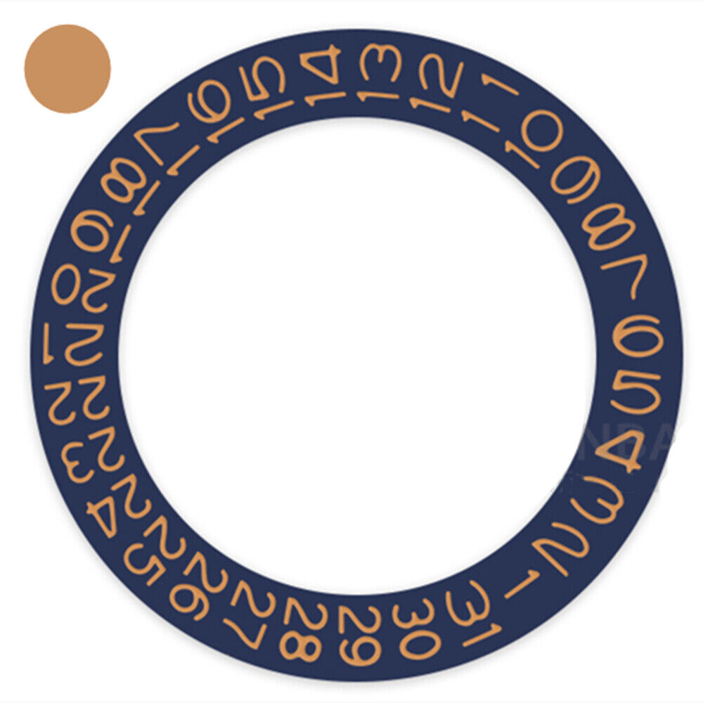 Denim blue background date wheel with tortilla brown font for Miyota NH35 NH36 watches