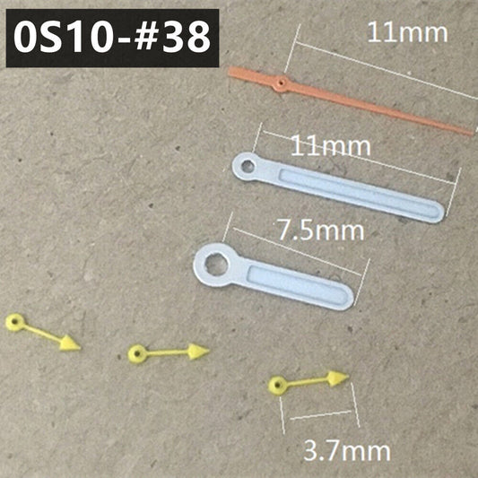 Aiguilles de montre lumineuses vertes à pointe ronde de 11 mm, garniture argentée, pour mouvement Miyota 0S10