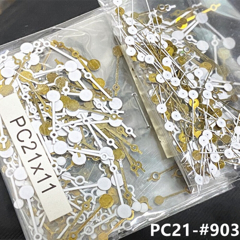 100 Sets Herbstgelbe Uhrzeiger für Hattori Epson PC21 Quarzuhrwerk