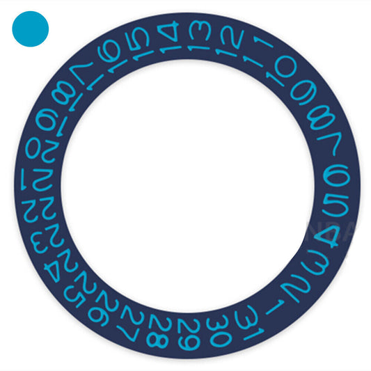 Denim blue background with Azure Blue Font Disk Date Wheel for Miyota NH35 NH36 watches