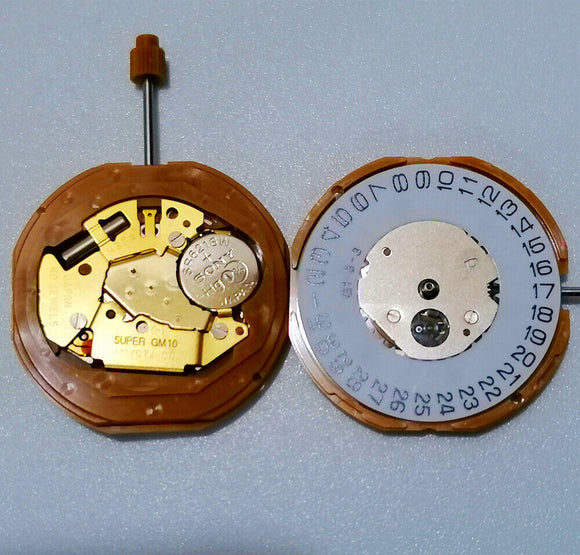 Miyota GM10 Japan Quartz Movement Date at 3 Japan Made