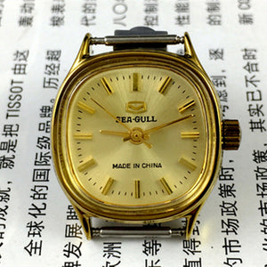 Golden Dial Golden Nail China Tianjin Seagull Manual Mechanical Ladies Watch