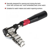 Adjustable Watch Back Case Opener Remover with 4 Spare Dies Watch Repair Tool