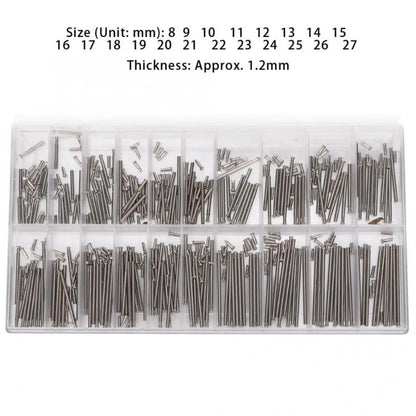 200pcs 8-27mm Watch Band Spring Bars Strap Link Pins Watch Link Pins Tool Set