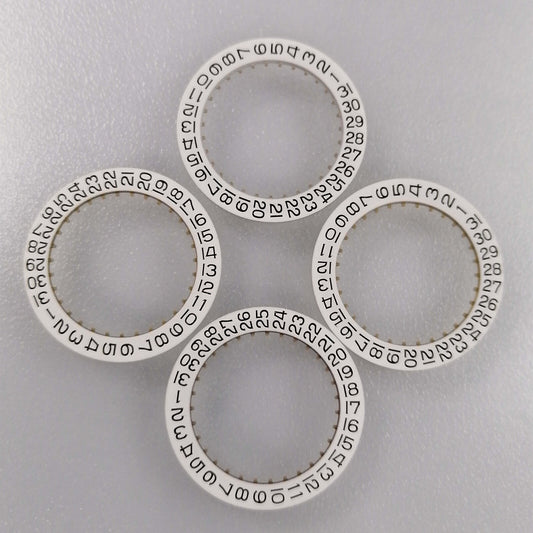 Generic white replacement date disk wheel for ETA2836 watch movement with date display at 3 o'clock.