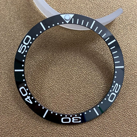 38 mm/30,8 mm Ziffernblatt aus schwarzer Keramik für Uhrenlünette, Uhrenteile