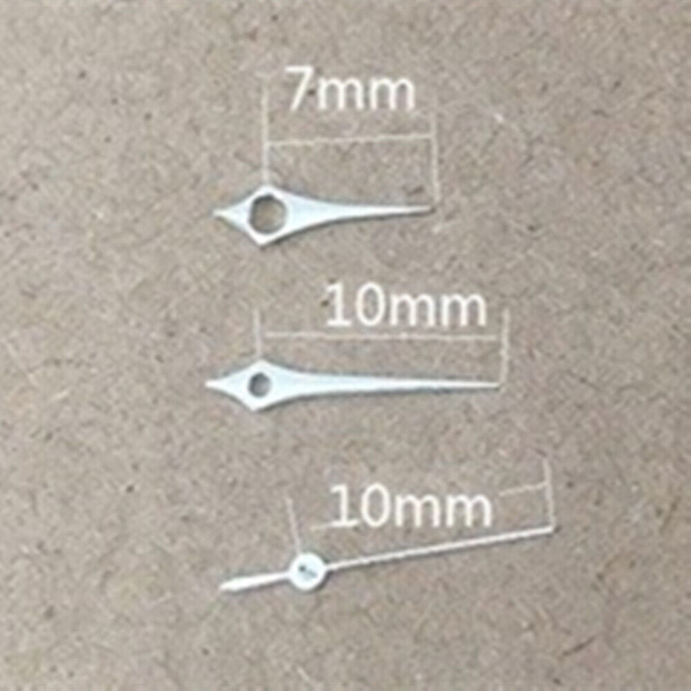 Polished silver 6-10mm watch hands for Epson TMI VJ12 quartz movement, sleek style.