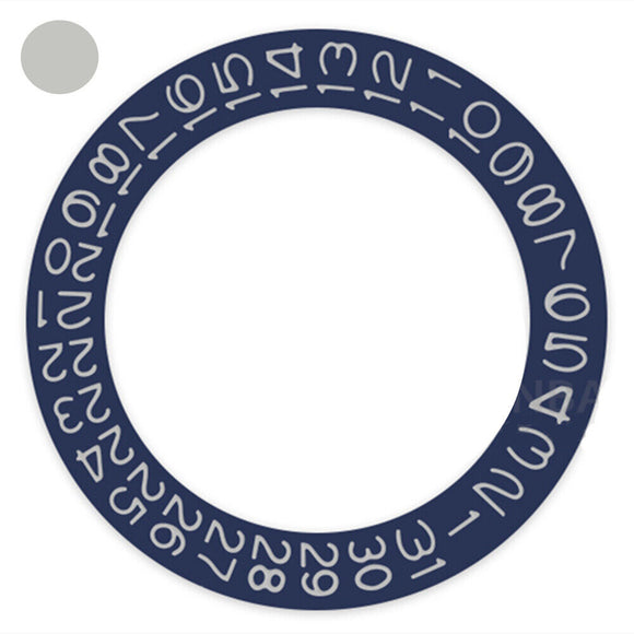 Denim Blue Background Harbor Grey Font Disk Date Wheel for Miyota NH35 NH36