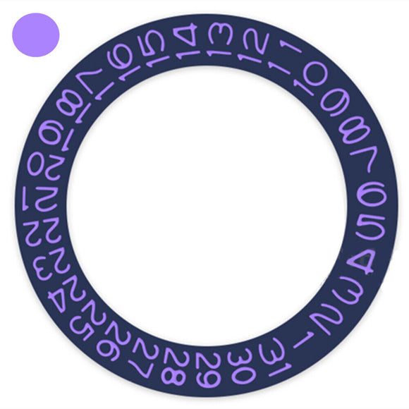 Denim Blue Background Lilac Purple Font Disk Date Wheel for Miyota NH35 NH36