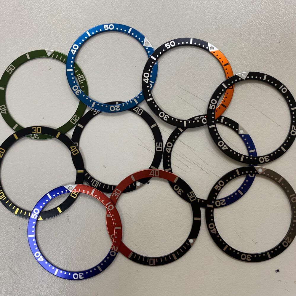 38mm multi-color numeral aluminum watch bezel insert for precise customization and style.