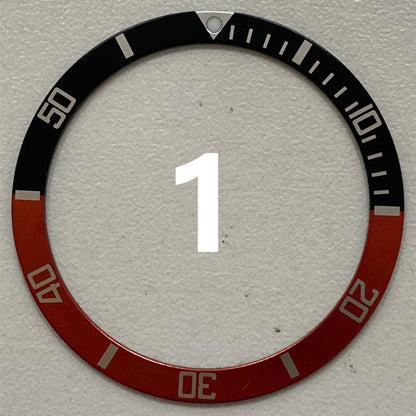 38 mm/31,5 mm mehrfarbige Ziffern-Uhrenlünette aus Aluminium, Uhrenteile