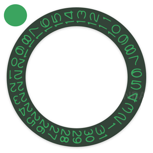 Dark hunter green background date wheel with jade green font, compatible with Miyota NH35 NH36 watches.