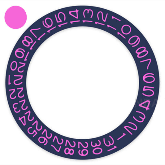 Denim Blue Background Rose Pink Font Disk Date Wheel for Miyota NH35 NH36