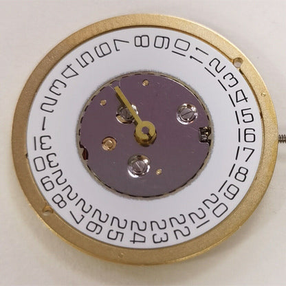 ISA 220 golden quartz watch movement with calendar, 2-hand design for men's watches by Watchmakers.