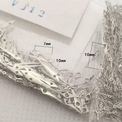 Polished silver 7-10mm watch hands for Epson TMI VJ12 quartz movement, sleek design.