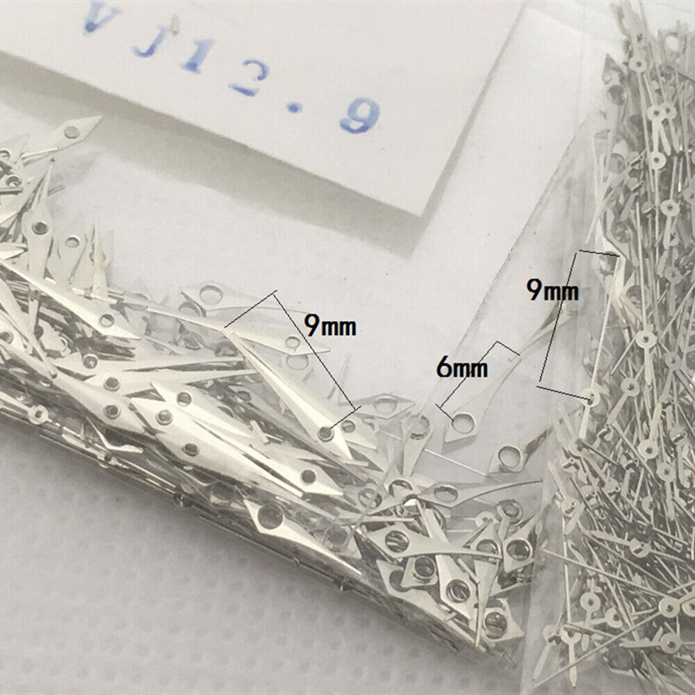 Polished silver 7-10mm watch hands for Epson TMI VJ12 quartz movement, sleek design.