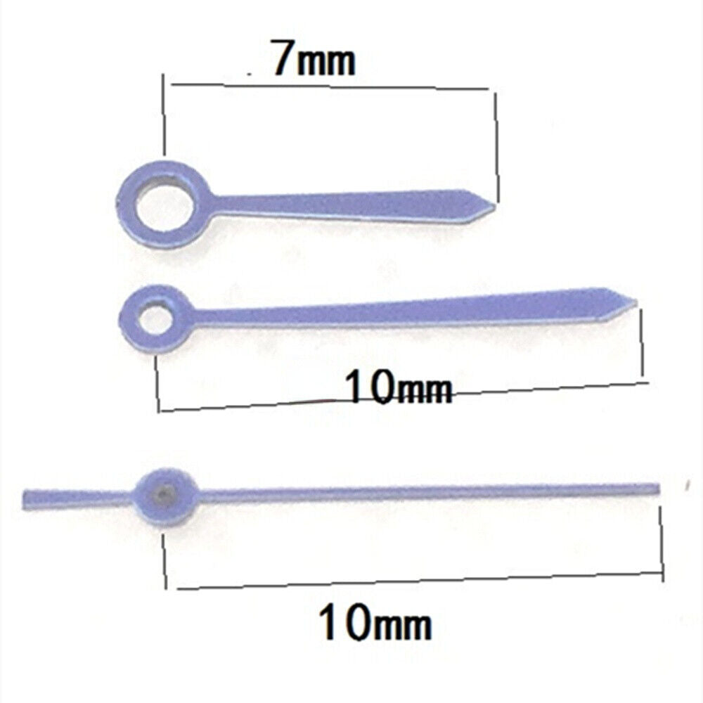 10 mm hellviolette Uhrzeiger in Pfeilform für das Quarzuhrwerk Ronda 763