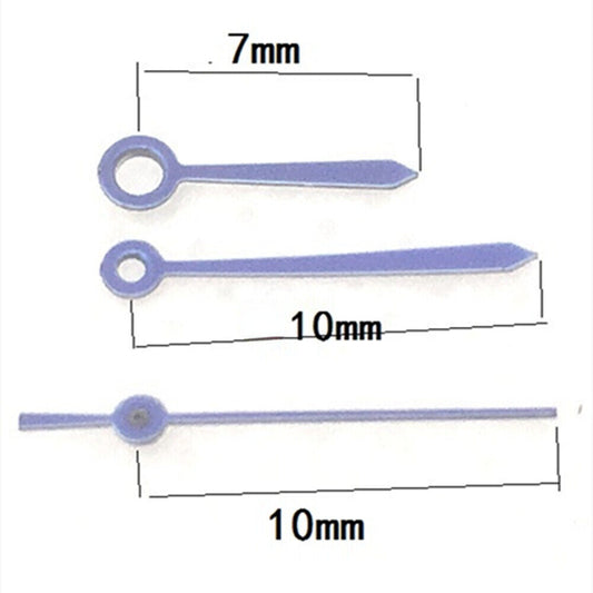 Aiguilles de montre en forme de flèche violet clair de 10 mm pour mouvement à quartz Ronda 763