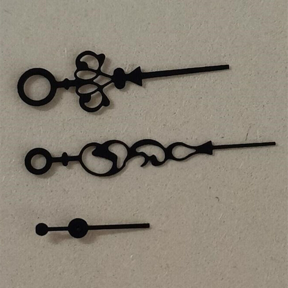 Black floral watch hands designed for Seagull ST3600/ST3621 and ETA6497/6498 movements, elegant replacement parts.