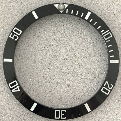 Black 38mm GMT SUB ceramic bezel insert, durable replacement for watch repair and customization.