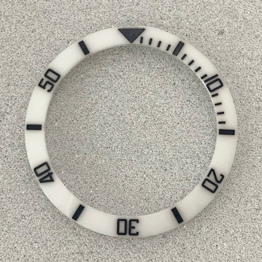 38 mm/30,8 mm weiße Ziffern GMT SUB Keramik Uhr Lünette Einsatz Uhrenteile