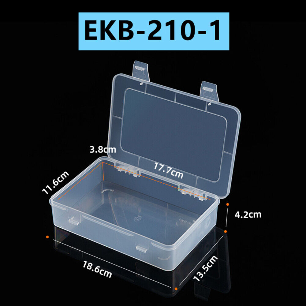 Set of 3 clear hinged lid storage cases, 4.2x18.6cm, perfect for organizing watch accessories.