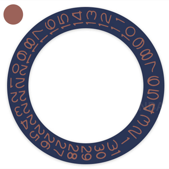 Denim Blue Background Brown Font Disk Date Wheel for Miyota NH35 NH36