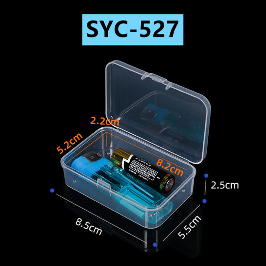 1. Durable 5pcs rectangular toolbox set, 2.5x8.5x5.5cm with hinged lid for organized storage.  