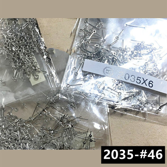 100 Sets 6 mm silberne runde Uhrzeiger für Miyota 2035 Quarzwerk