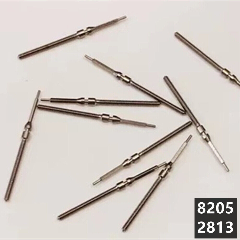 Lot de 10 tiges de remontoir de rechange pour montres, adaptées aux mouvements 8205 2813