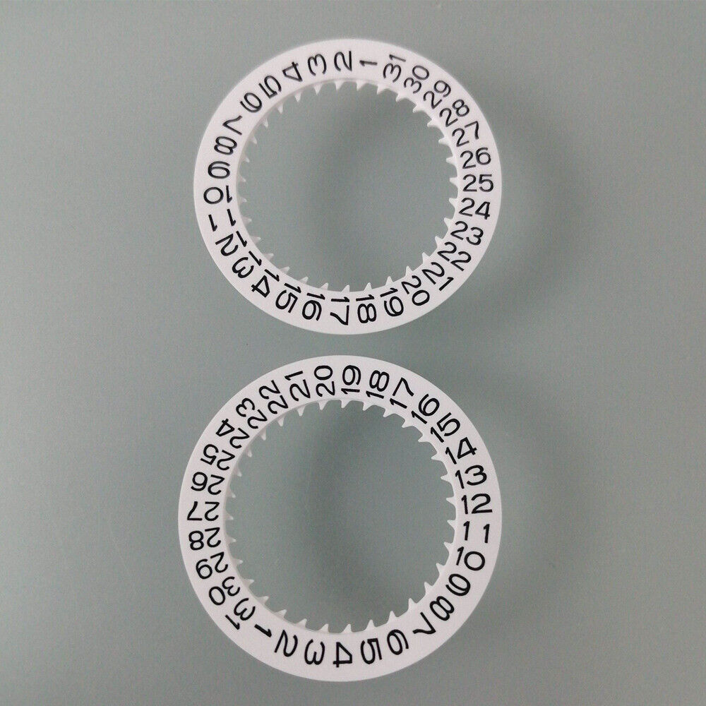 Generic Date@3 white date disk wheel for NH35 NH36 watch movement with clear numerals.