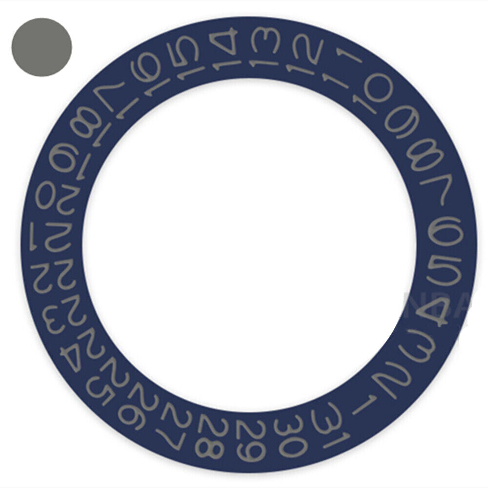 Seal brand Denim Blue background date wheel with grey font, compatible with Miyota NH35 NH36 movements