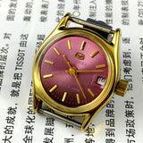 Purple Dial Golden Nail China Tianjin Seagull Manual Mechanical Ladies Watch